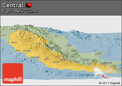 Savanna Style Panoramic Map of Central