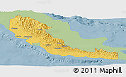 Savanna Style Panoramic Map of Central, single color outside