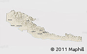 Shaded Relief Panoramic Map of Central, cropped outside