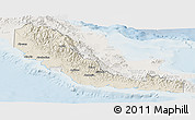 Shaded Relief Panoramic Map of Central, lighten