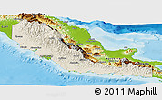 Shaded Relief Panoramic Map of Central, physical outside