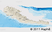 Shaded Relief Panoramic Map of Central, single color outside