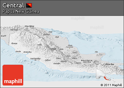 Silver Style Panoramic Map of Central