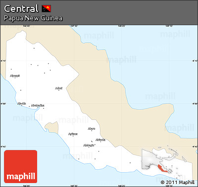 Classic Style Simple Map of Central, single color outside