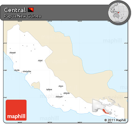 Classic Style Simple Map of Central, single color outside