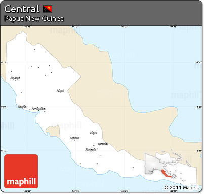 Classic Style Simple Map of Central, single color outside