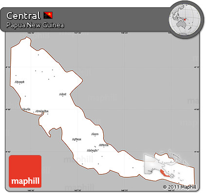 Gray Simple Map of Central, cropped outside
