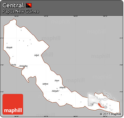 Gray Simple Map of Central, cropped outside