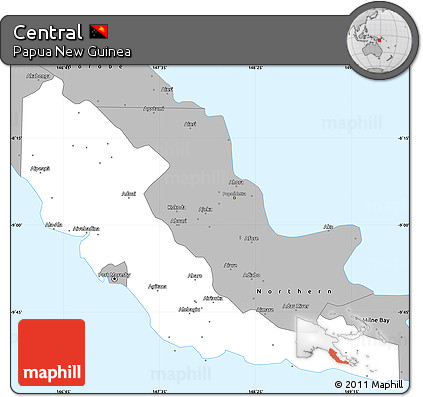 Gray Simple Map of Central