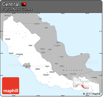 Gray Simple Map of Central