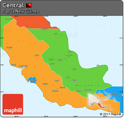Political Simple Map of Central