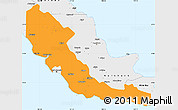 Political Simple Map of Central, single color outside, borders and labels