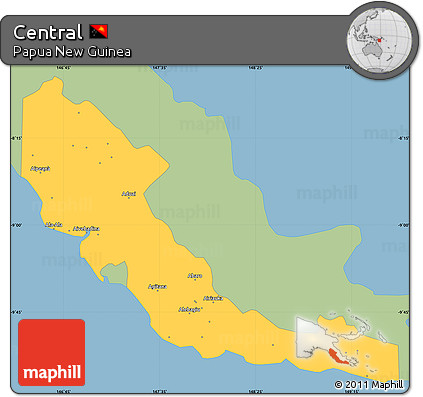 Savanna Style Simple Map of Central, single color outside