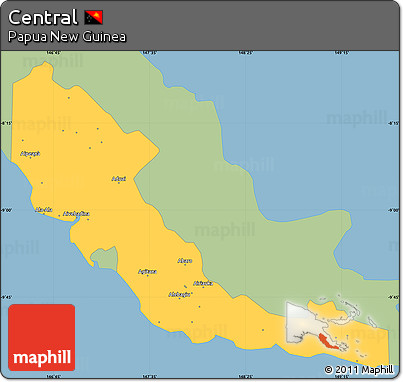 Savanna Style Simple Map of Central, single color outside