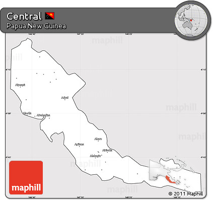 Silver Style Simple Map of Central, cropped outside