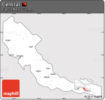 Silver Style Simple Map of Central, cropped outside