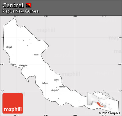 Silver Style Simple Map of Central, cropped outside