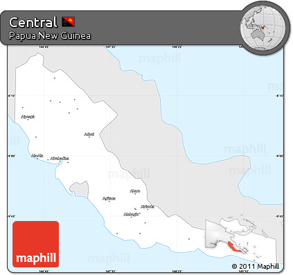 Silver Style Simple Map of Central, single color outside