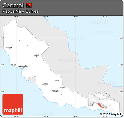 Silver Style Simple Map of Central, single color outside