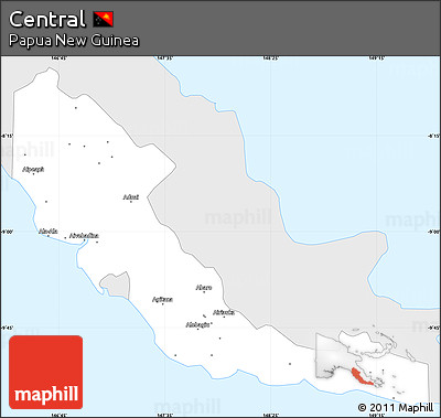 Silver Style Simple Map of Central, single color outside