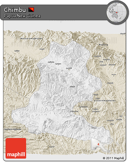 Classic Style 3D Map of Chimbu
