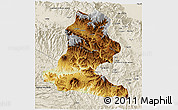 Physical 3D Map of Chimbu, shaded relief outside