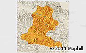 Political 3D Map of Chimbu, shaded relief outside