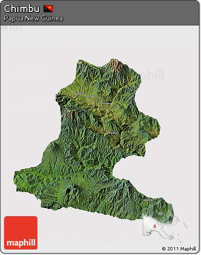 Satellite 3D Map of Chimbu, cropped outside