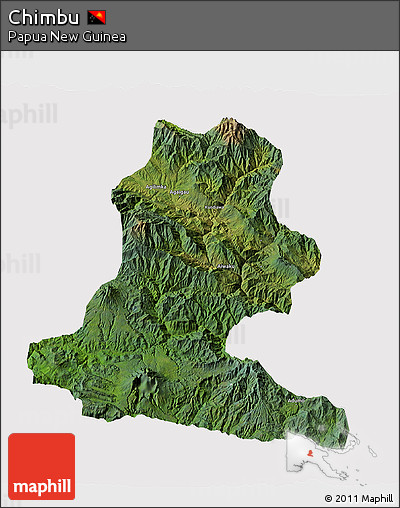 Satellite 3D Map of Chimbu, cropped outside