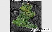 Satellite 3D Map of Chimbu, darken, desaturated