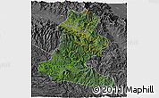 Satellite 3D Map of Chimbu, desaturated