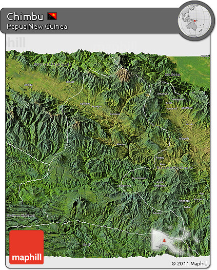 Satellite 3D Map of Chimbu