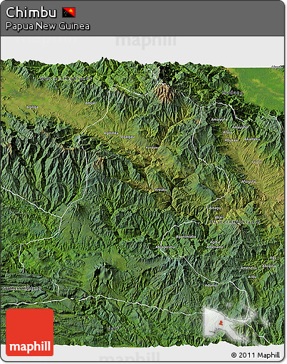 Satellite 3D Map of Chimbu