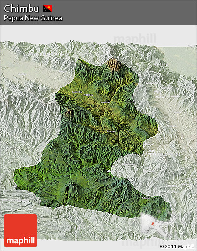 Satellite 3D Map of Chimbu, lighten