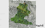 Satellite 3D Map of Chimbu, lighten, semi-desaturated