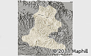 Shaded Relief 3D Map of Chimbu, darken, semi-desaturated