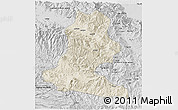 Shaded Relief 3D Map of Chimbu, desaturated