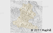 Shaded Relief 3D Map of Chimbu, lighten, desaturated