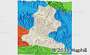 Shaded Relief 3D Map of Chimbu, political outside