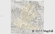 Shaded Relief 3D Map of Chimbu, semi-desaturated