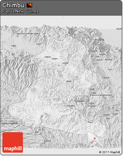 Silver Style 3D Map of Chimbu