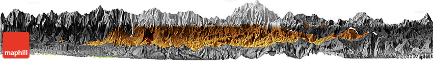 Physical Horizon Map of Chimbu, darken, desaturated