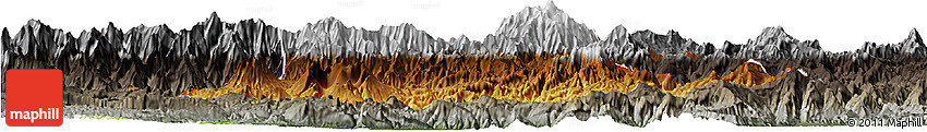 Physical Horizon Map of Chimbu, darken, semi-desaturated