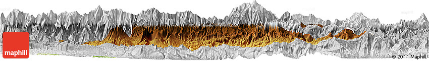 Physical Horizon Map of Chimbu, lighten, desaturated