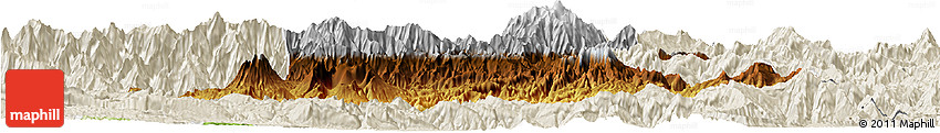 Physical Horizon Map of Chimbu, shaded relief outside