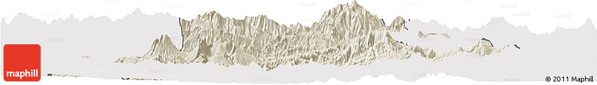 Shaded Relief Horizon Map of Chimbu, cropped outside