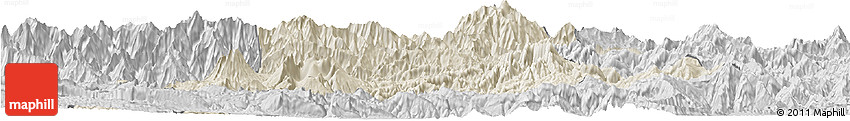 Shaded Relief Horizon Map of Chimbu, desaturated