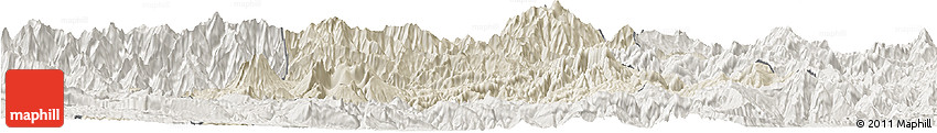 Shaded Relief Horizon Map of Chimbu, lighten