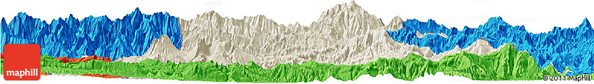 Shaded Relief Horizon Map of Chimbu, political outside