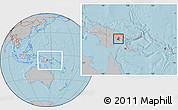 Gray Location Map of Chimbu, within the entire country, hill shading